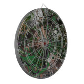 Braun, Grün, Schwarz und Weiß Dartscheibe (Vorderseite Links)