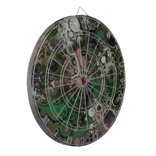 Braun, Grün, Schwarz und Weiß Dartscheibe (Vorderseite Links)