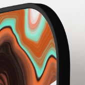 Braun, grün, schwarzer Marmor Pour Painting Effect Pickleball Schläger (Linke Seite)