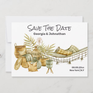 Braun grüne Hängematte Barock schicke Pflanze Save The Date