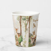 Braun-grüne Wasserfarbe Babydusche Einladung Pappbecher (Rechts)