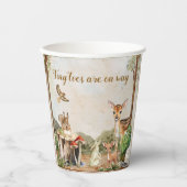 Braun-grüne Wasserfarbe Babydusche Einladung Pappbecher (Vorderseite)