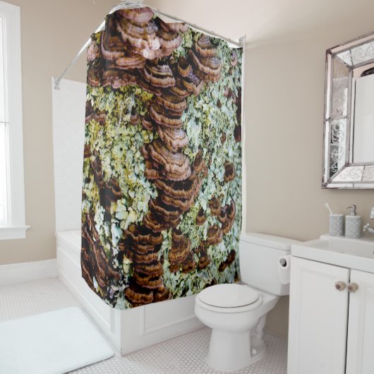 Braun-grüner Duschvorhang (Beispiel)