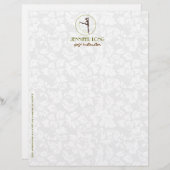 Braun-grüner und weißer Yoga-Lehrer Briefbogen (Vorne/Hinten)