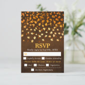 Braun-Grunge-Hochzeitsgericht im Herbst Auswahl RSVP Karte (Stehend Vorderseite)