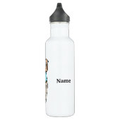 Braun Haare Golfer Personalisiertes Wasser Flasche Edelstahlflasche (Rechts)