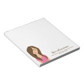 Braun Haare Illustration Custom Hair Salon Notizblock (angewinkelt)