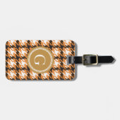 Braun-Hahnentrittmusters des Chic kariertes Gepäckanhänger (Vorderseite horizontal)
