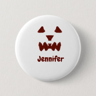 Braun Halloween beängstigender Gesichtsfall hinzuf Button
