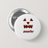Braun Halloween beängstigender Gesichtsfall hinzuf Button (Vorne & Hinten)