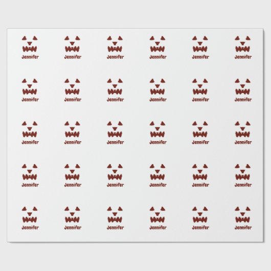 Braun Halloween beängstigender Gesichtsfall hinzuf Geschenkpapier (Flach)