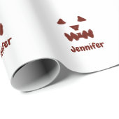 Braun Halloween beängstigender Gesichtsfall hinzuf Geschenkpapier (Rolleneckpunkt)