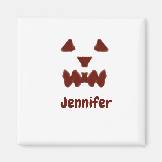 Braun Halloween beängstigender Gesichtsfall hinzuf Magnet (Vorne)