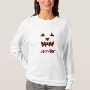 Braun Halloween beängstigender Gesichtsfall hinzuf T-Shirt