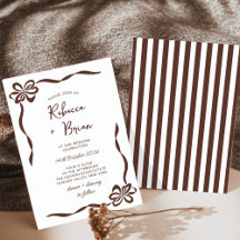 Braun Hand Drawn Bow Ribbon Sketch Hochzeit