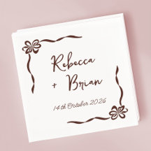 Braun Hand Drawn Bow Ribbon Sketch Hochzeit