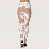 Braun handgemalte Küsse Aquarellfarben Leggings (Rückseite)