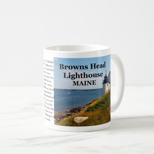 Braun-Hauptleuchtturm, Maine-Tasse Kaffeetasse (VorderseiteRechts)