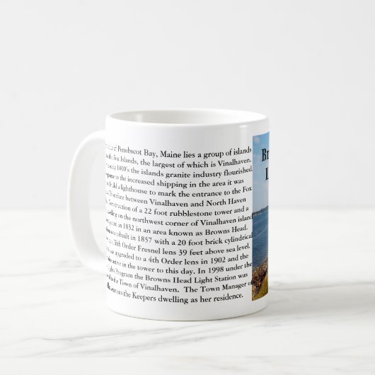 Braun-Hauptleuchtturm, Maine-Tasse Kaffeetasse (Vorderseite Links)
