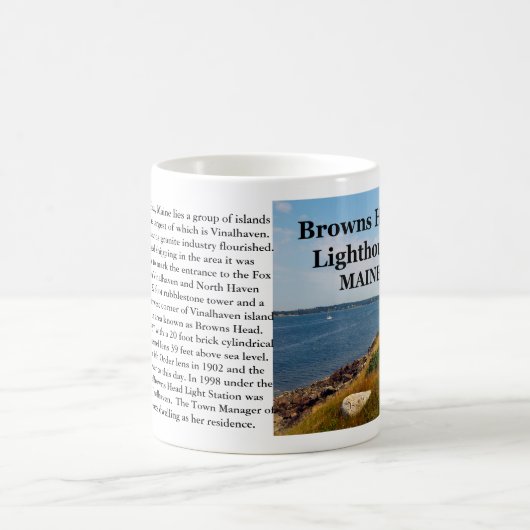 Braun-Hauptleuchtturm, Maine-Tasse Kaffeetasse (Mittel)