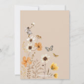 Braun Hautfairy Fall Wildblume Babydusche Einladung (Rückseite)