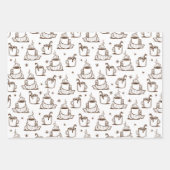 Braun heißer Kaffee Nahtloses Muster Geschenkpapier Set (Vorderseite 2)
