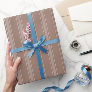 Braun & Hellbraun Streifen Geschenkpapier