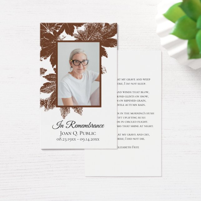 Braun Herbstlaub Beerdigungsgebet (Schreibtisch)