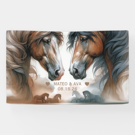 Braun-Hochzeit Banner (Horizontal)