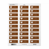 Braun-Hochzeit-Rücksendeadressen-Aufkleber (Vorne)