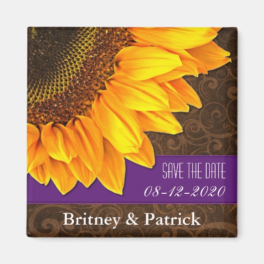 Braun-Hochzeitblume speichern Datumsmagnete Magnet (Vorne)