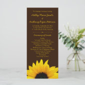 Braun-Hochzeitsprogramm für Gelbe Sonnenblumen Blu Programm (Stehend Vorderseite)