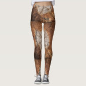 Braun Holz Abstrakte Kunst Modernes Chic Party | L Leggings (Vorderseite)
