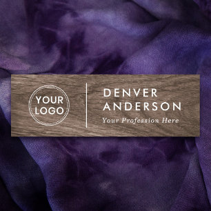 Braun Holz aussehen modern Logo, Name und Titel Namensschild