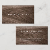 Braun Holz elegant stilvoll beruflich Visitenkarte (Vorne/Hinten)