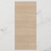 Braun-Holz-Hochzeitsessen Menükarte (Rückseite)