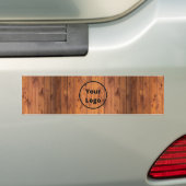 Braun-Holz mit Logo Autoaufkleber (Auf Auto)