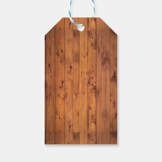 Braun-Holz mit Logo Geschenkanhänger (Rückseite)