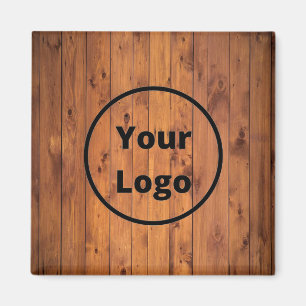 Braun-Holz mit Logo Magnet