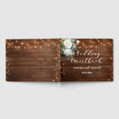 Braun Holz Rustikale Streichellichter Blumenzehen Gästebuch (Voll)