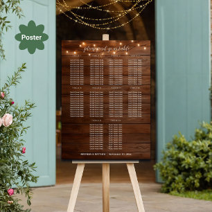 Braun-Holz-Streichleuchten 10 Tische Hochzeitssitz Poster