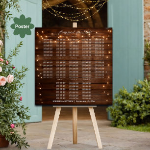 Braun-Holz-Streichleuchten 13 Tische Hochzeitssitz Poster