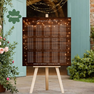 Braun-Holz-Streichleuchten 15 Tische Hochzeitssitz Poster