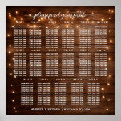 Braun-Holz-Streichleuchten 17 Tische Hochzeitssitz Poster (Vorne)