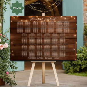Braun-Holz-Streichleuchten 19 Tische Hochzeitssitz Poster