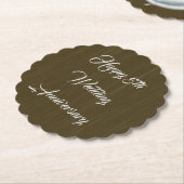 Braun Holz Traditioneller 5. Hochzeitstag, Untersetzer (angewinkelt)