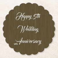 Braun Holz Traditioneller 5. Hochzeitstag,