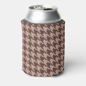 Braun Houndstooth Vornehm Klassisches Muster Dosenkühler (Kanne Rückseite)