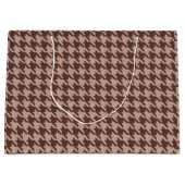 Braun Houndstooth Vornehm Klassisches Muster Große Geschenktüte (Vorderseite)