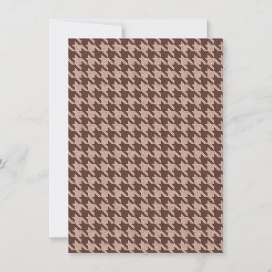 Braun Houndstooth Vornehm Männlich Geburtstag Einladung (Vorderseite)